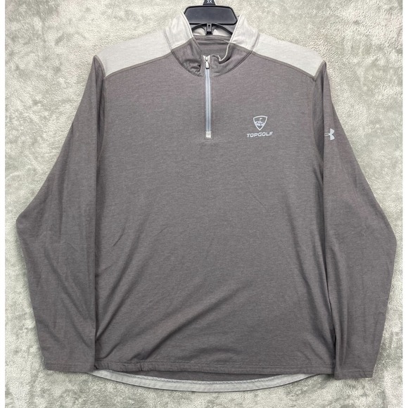 Under Armour Men's Golf Shirt XL Gray  1/4 Zip Long Sleeve Pullover Cotton Blend - Picture 1 of 8
